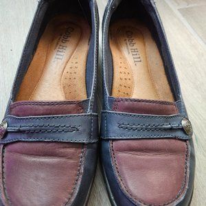 Women’s Cobb Hill Loafers SZ 8.5 N Narrow Navy Blue/Maroon Leather